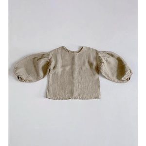 THE SIMPLE FOLK - BALLOON SLEEVE TOP || OATMEAL NWT 9-12 months